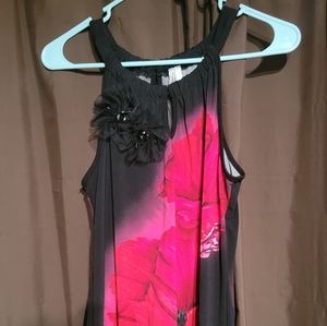 Red and black dressy tank